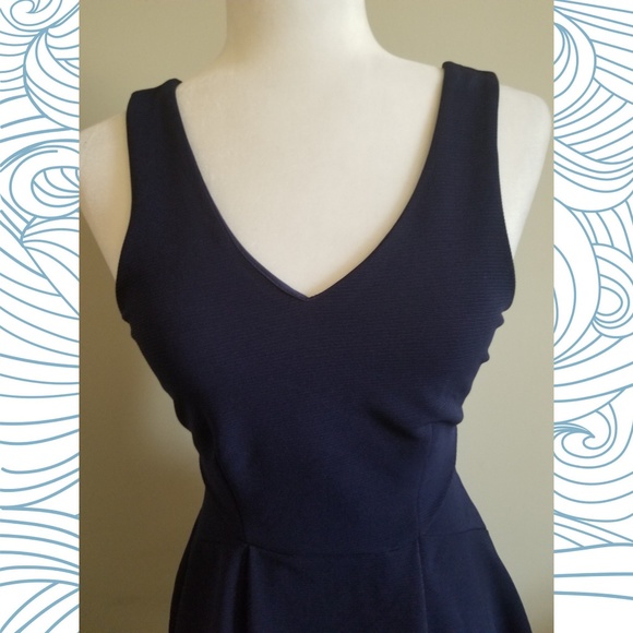 Navy Blue A-line Dress by Monteau - Picture 5 of 6